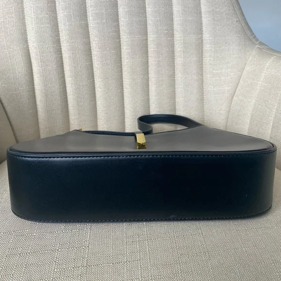 Melolila Crescent Shoulder Bag – Y2K Black Purse w/ Gold Hardware | $38 Retail - Picture 5 of 11